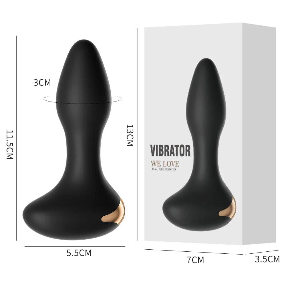 Silicone anal vibrator with deep curve design