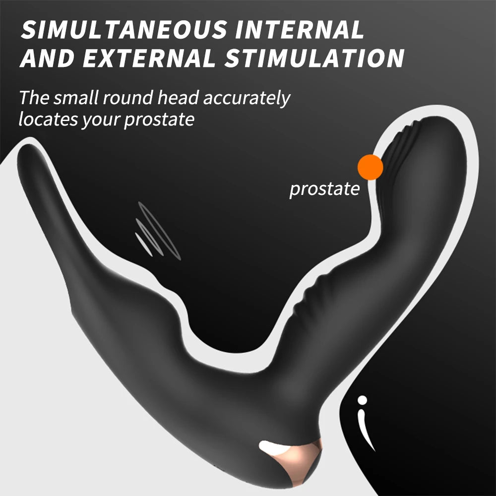 Side-angle view of curved prostate massager
