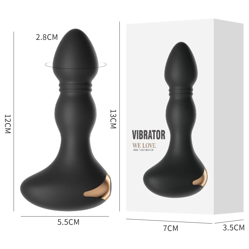 Male anal vibrator displayed upright