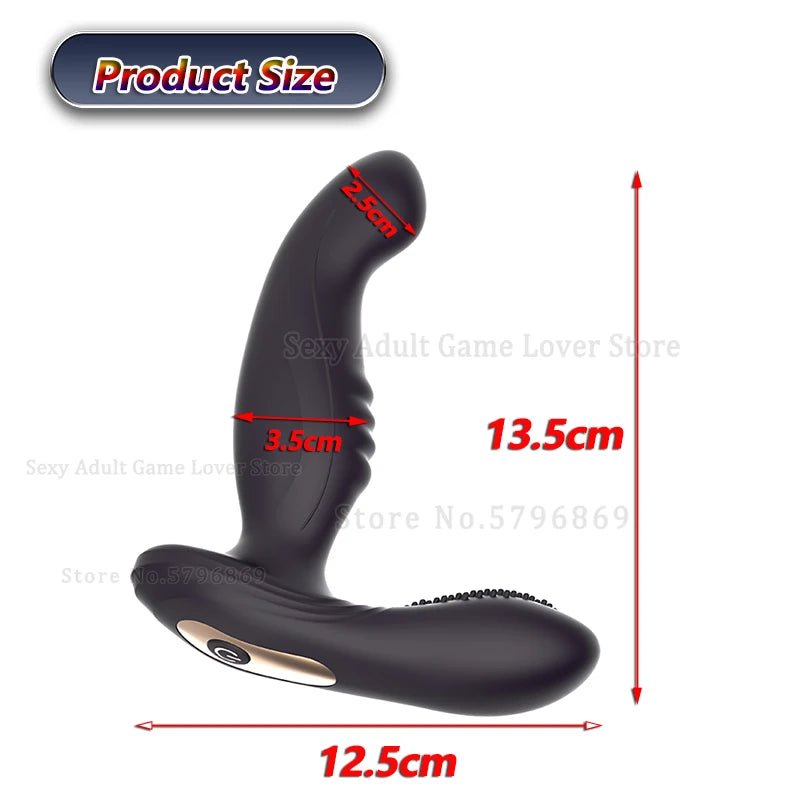 Seductiva prostate toy with contoured base for safe anal play