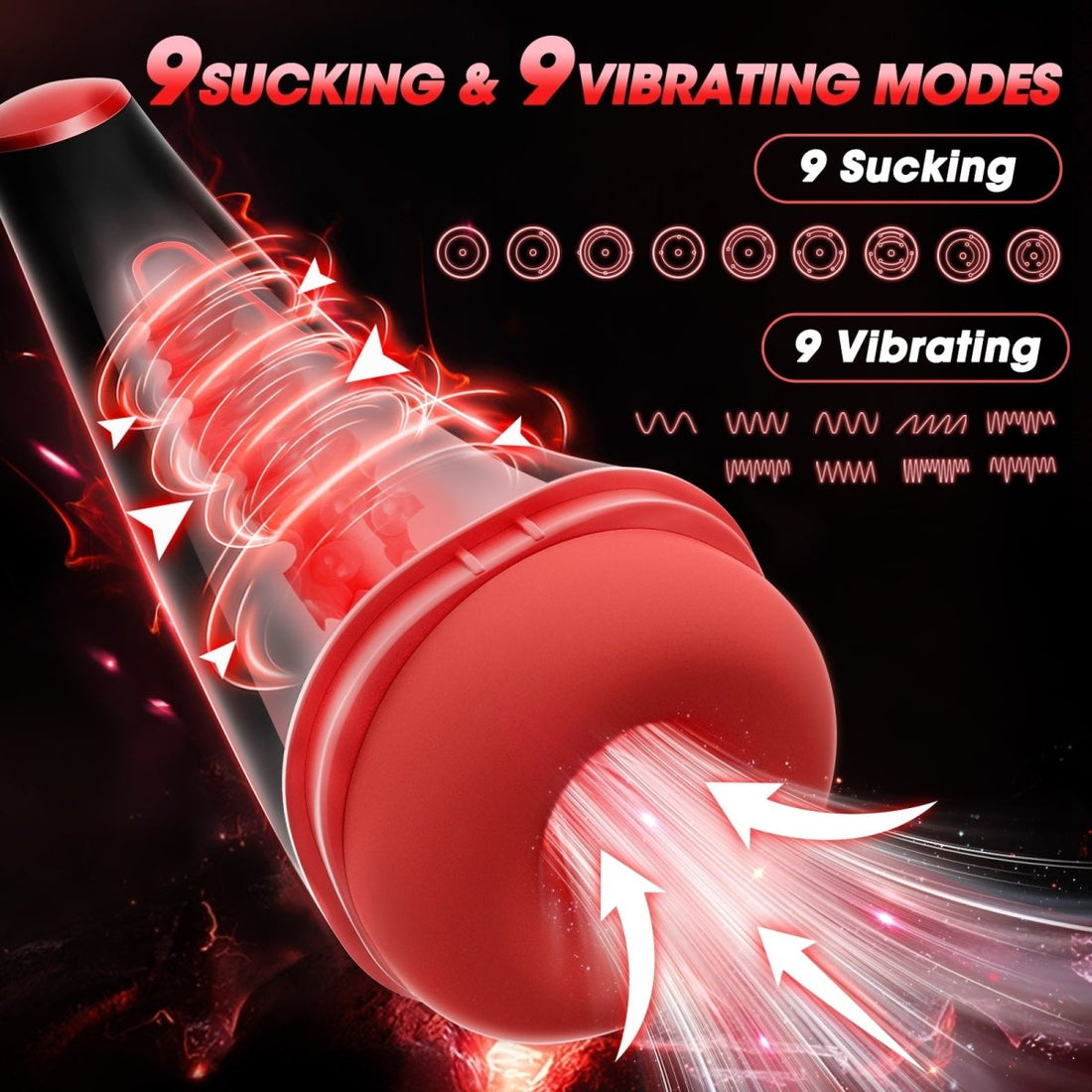 Animated view of MoonHorn sucking and vibrating heating male masturbator