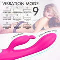 Side view of dual-action dildo rabbit vibrator