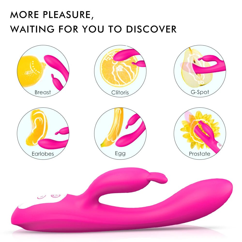 Curved G-spot vibrator with flexible shaft