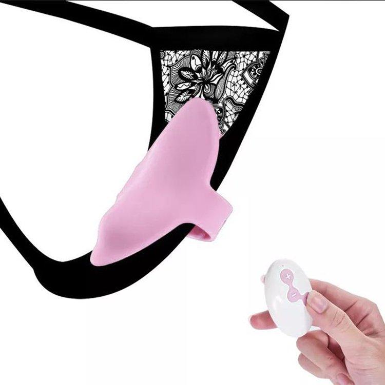 Pink wireless vibrator and remote displayed together