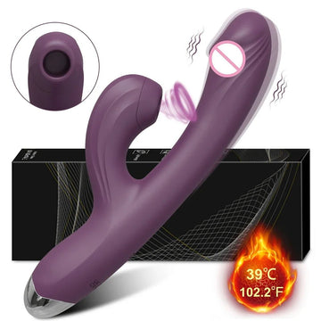 POMFW clitoral and G-spot vibrator with suction base shown upright