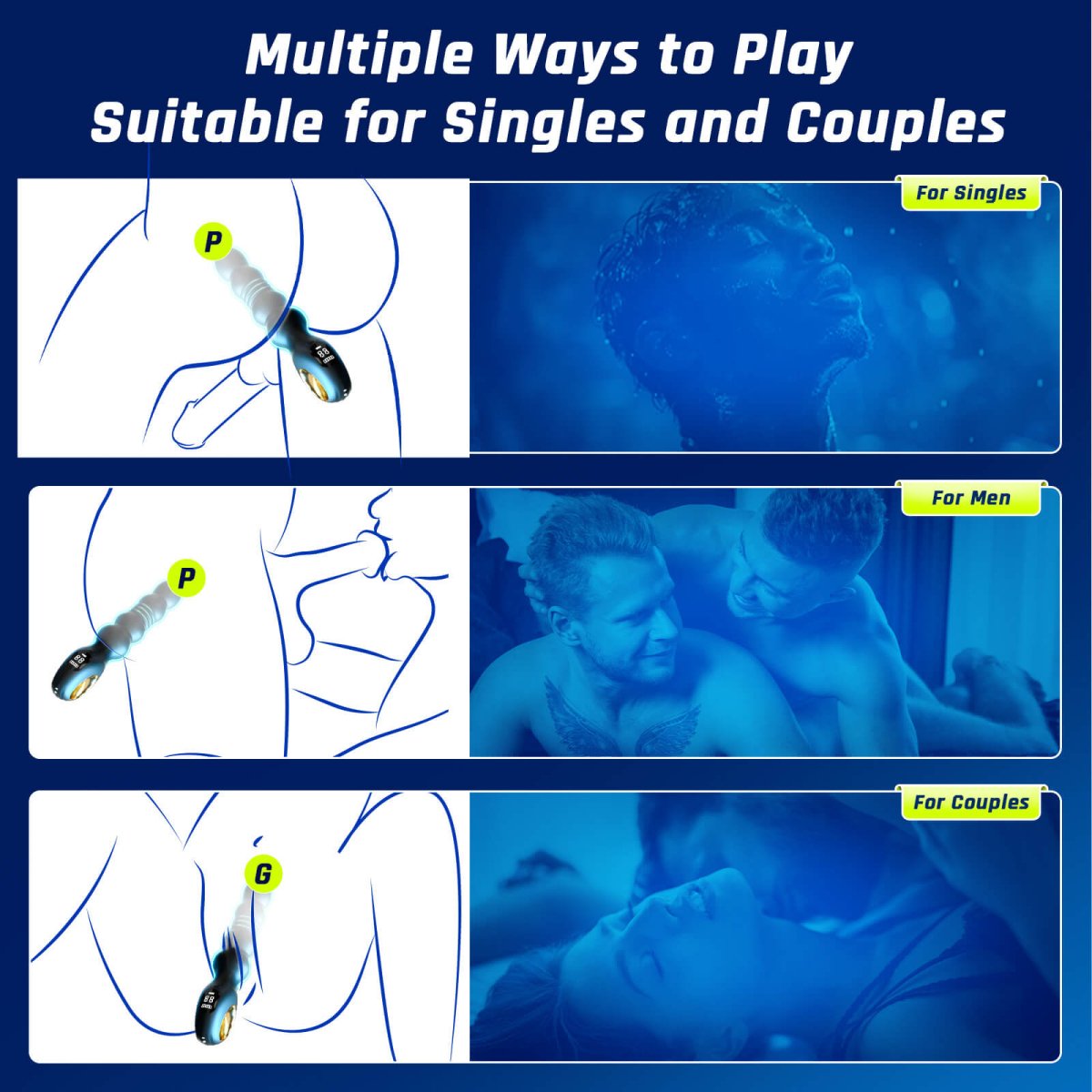 Thrusting anal vibrator shown upright highlighting ergonomic contours