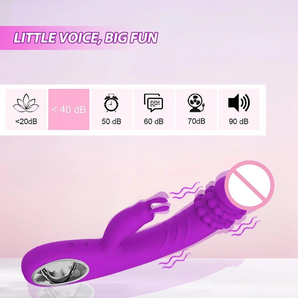 Powerful silicone vibrator displayed from angled top view