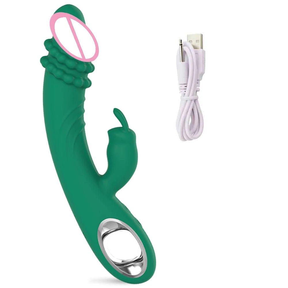 Rabbit vibrator shown with full product silhouette and smooth finish