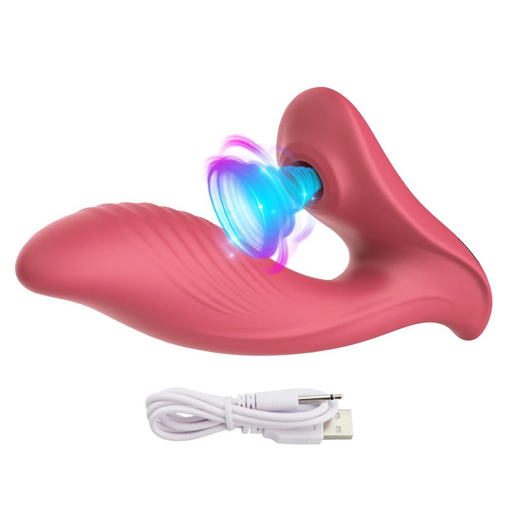Full product silhouette of sucking vibrator