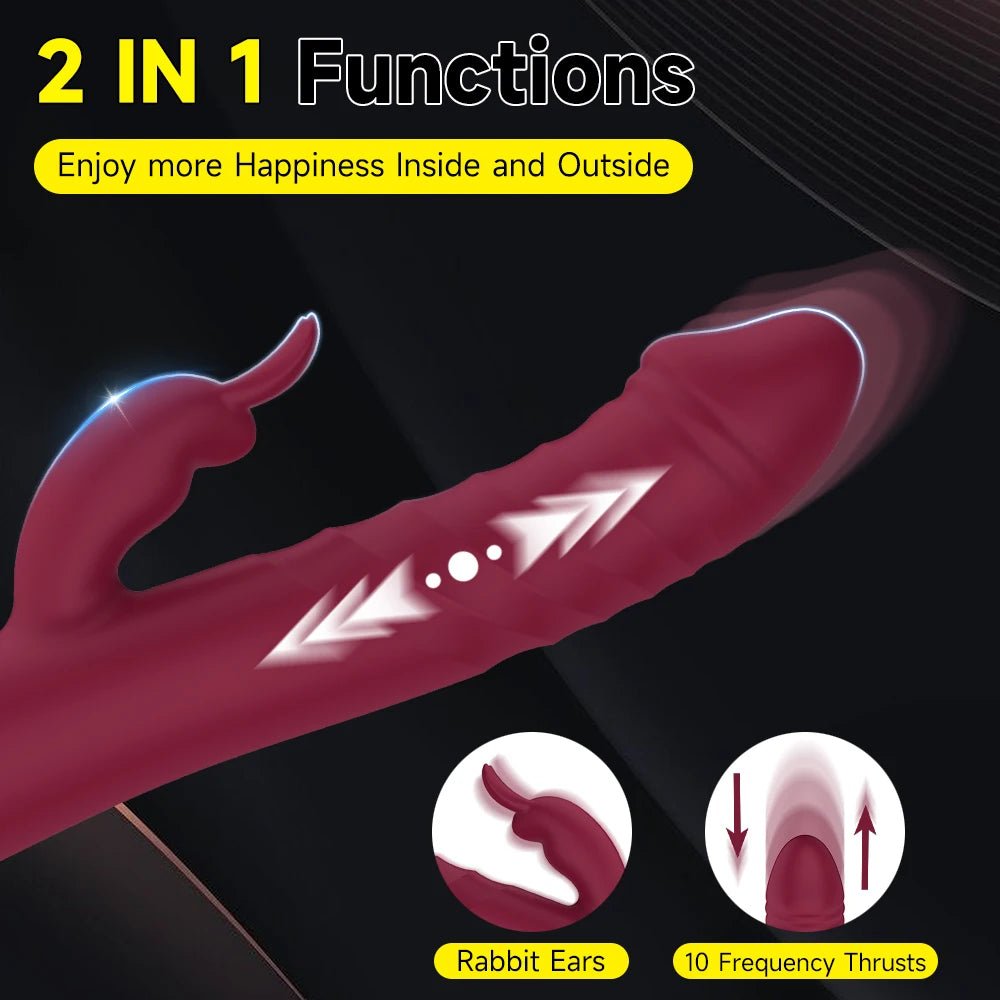 Rabbit Thrust Dildo Vibrator Adult Sex Toy - Seductiva