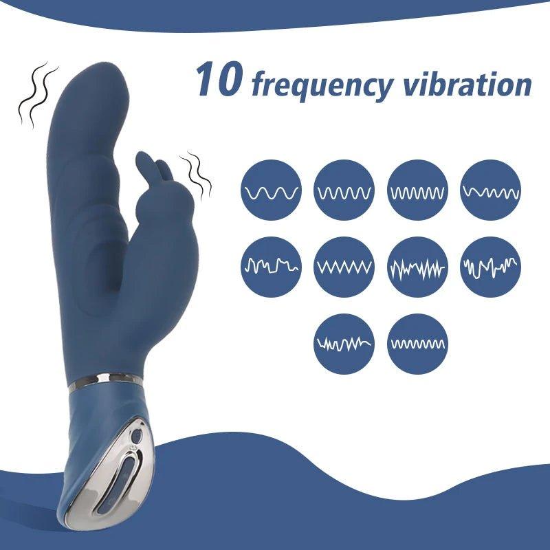 Rabbit Vibrator 10 Vibratory Mode Sex Toy G-spot Female Dildo Vaginal Clitoris Double Vibrator AV Stick Sexual Adult Products - Seductiva