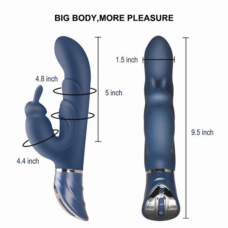 Rabbit Vibrator 10 Vibratory Mode Sex Toy G-spot Female Dildo Vaginal Clitoris Double Vibrator AV Stick Sexual Adult Products - Seductiva