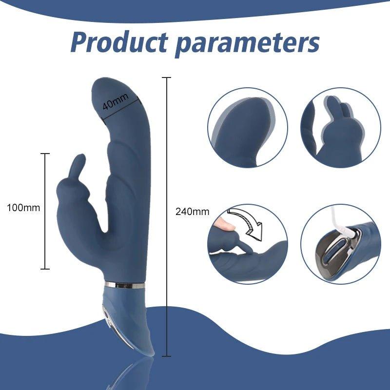 Rabbit Vibrator 10 Vibratory Mode Sex Toy G-spot Female Dildo Vaginal Clitoris Double Vibrator AV Stick Sexual Adult Products - Seductiva