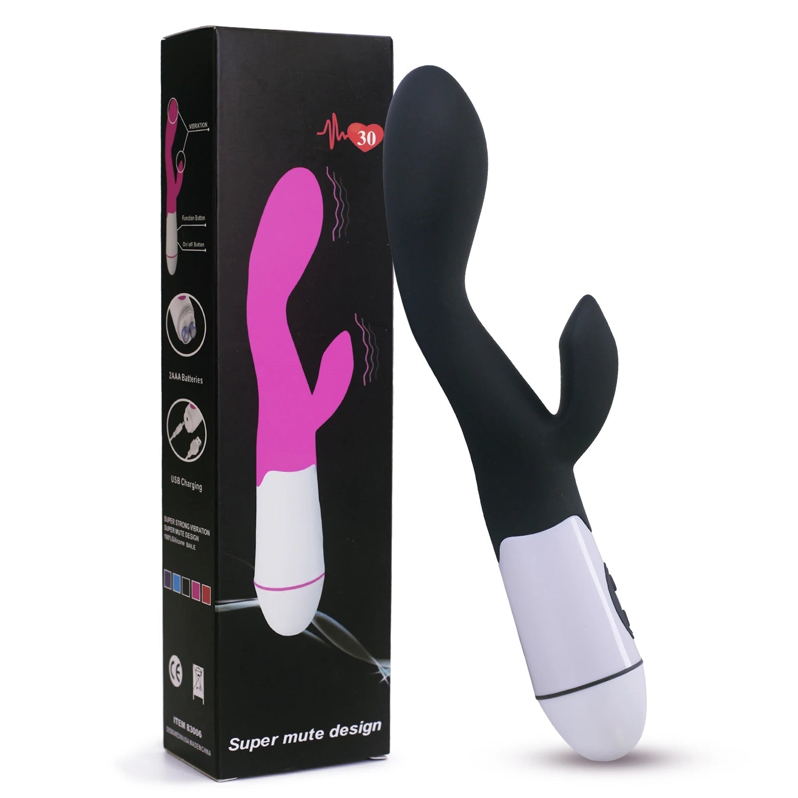 Packaging of Rabbit Vibrator G-Spot Dildo Vibrator from Seductiva