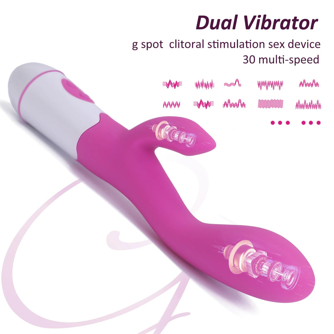 Rabbit vibrator G-spot dildo vibrator in pink silicone design
