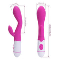 Rabbit-style vibrator with smooth silicone body and control buttons