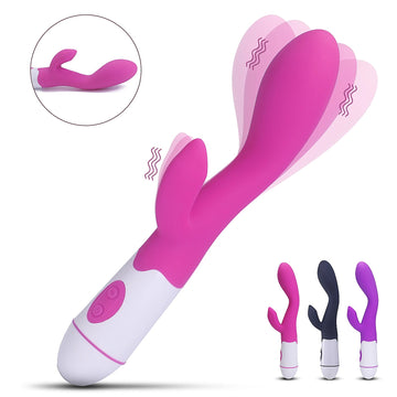 Rabbit vibrator G-spot dildo vibrator in pink silicone design