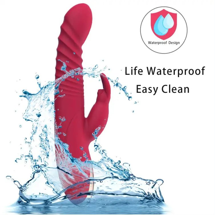 Rabbit vibrator displayed upright with visible control panel