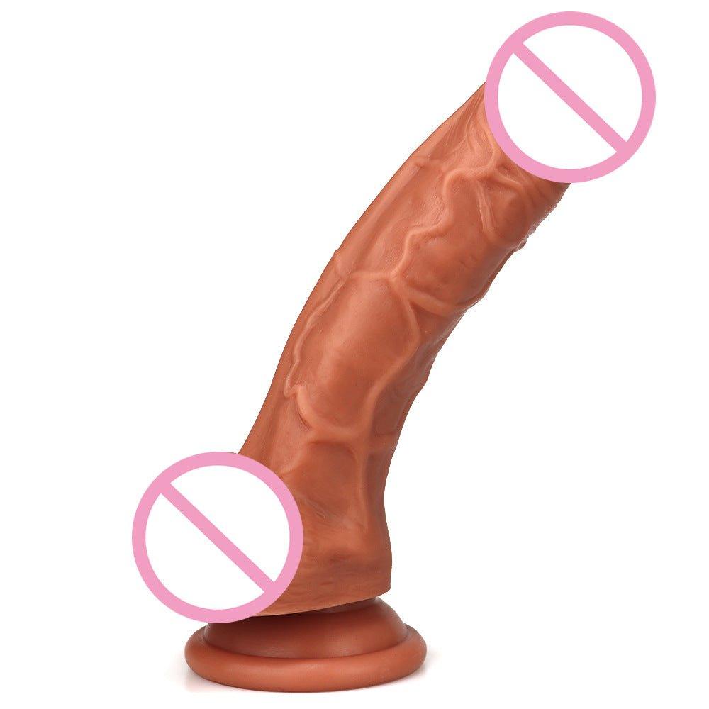 Realistic telescopic heating vibrator shown in full front view