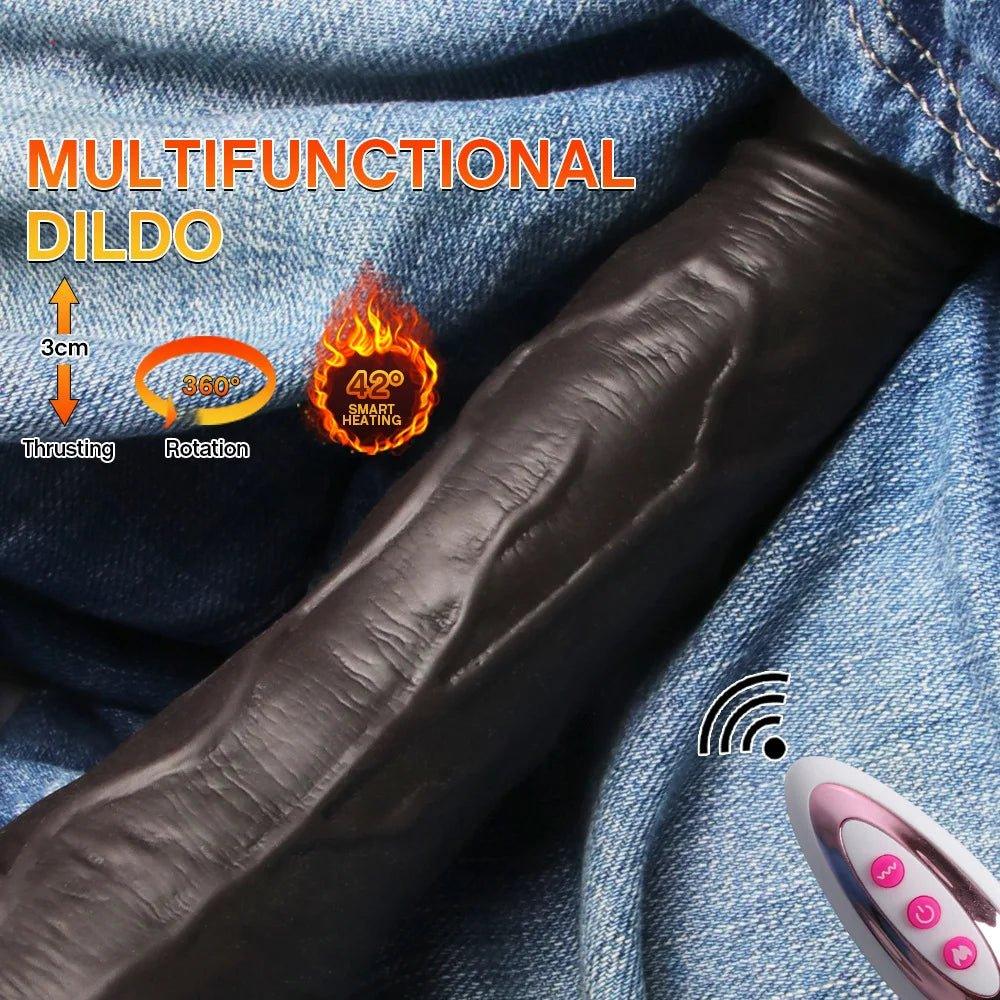 Realistic dildo vibrator for women with telescopic thrusting function