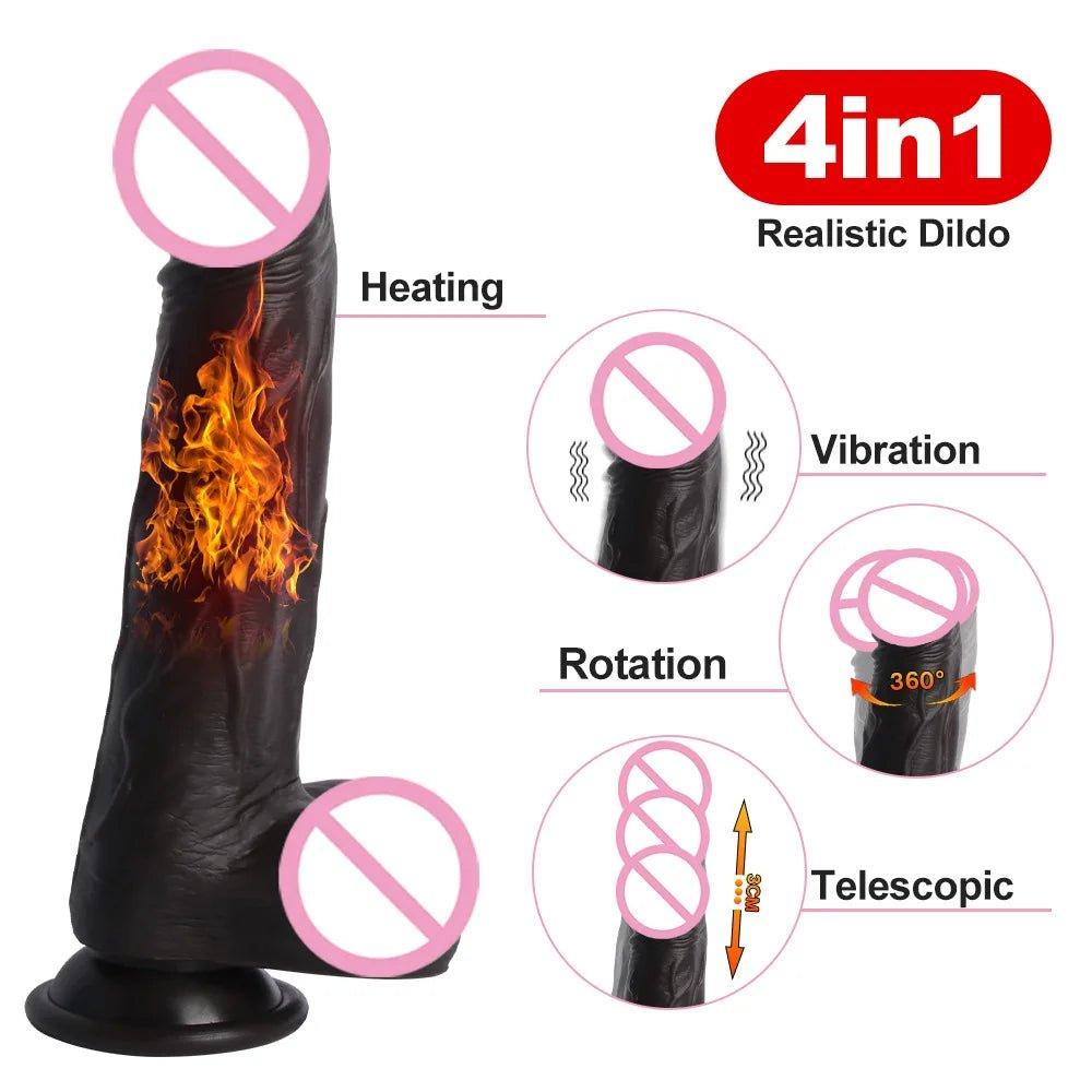 Realistic dildo women sex toys telescopic vibrator - Seductiva