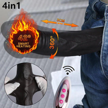 Realistic dildo vibrator for women with telescopic thrusting function