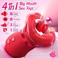 Rose-shaped vibrator featuring tongue-style motion and suction opening in a close-up view.