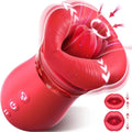 Rose tongue-licking and suction vibrator displayed from multiple angles with smooth finish