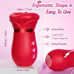 Rose Tongue licking Oral Sucking Vibrator - Seductiva