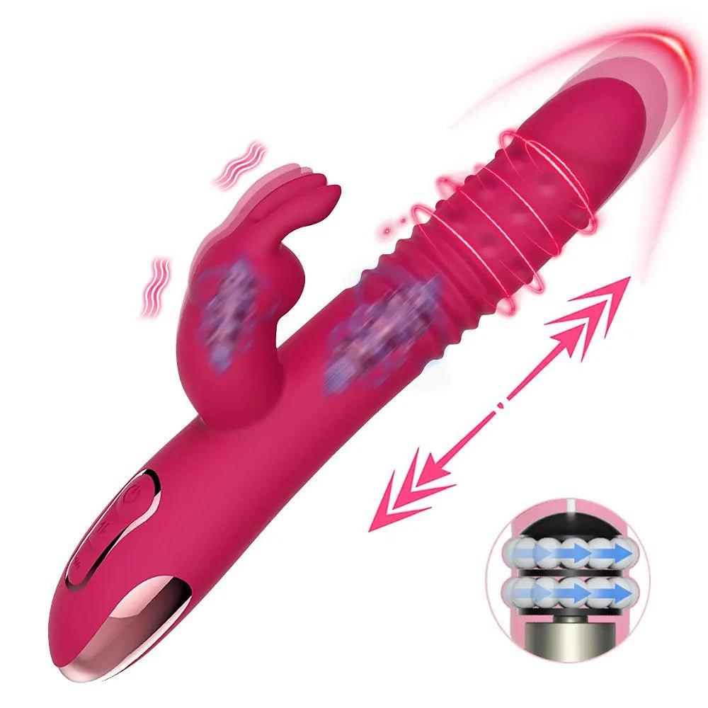 Rotating Beaded Thrusting Rabbit Vibrator Sex Toy - Seductiva