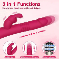 Rotating Beaded Thrusting Rabbit Vibrator Sex Toy - Seductiva