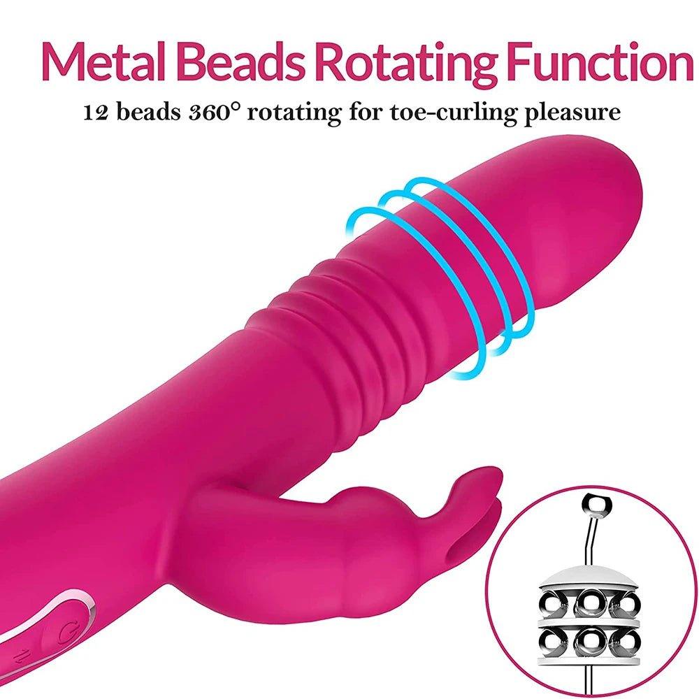 Rotating Beaded Thrusting Rabbit Vibrator Sex Toy - Seductiva