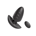 Rotating anal plug with vibration and rotation modes in black silicone