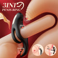Double-ring vibrating sex toy for couples made from soft silicone