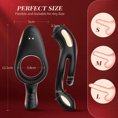 RYDEN|Multi Stimulation Vibration Penis Ring with Double Rings - Seductiva
