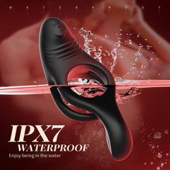 RYDEN|Multi Stimulation Vibration Penis Ring with Double Rings - Seductiva