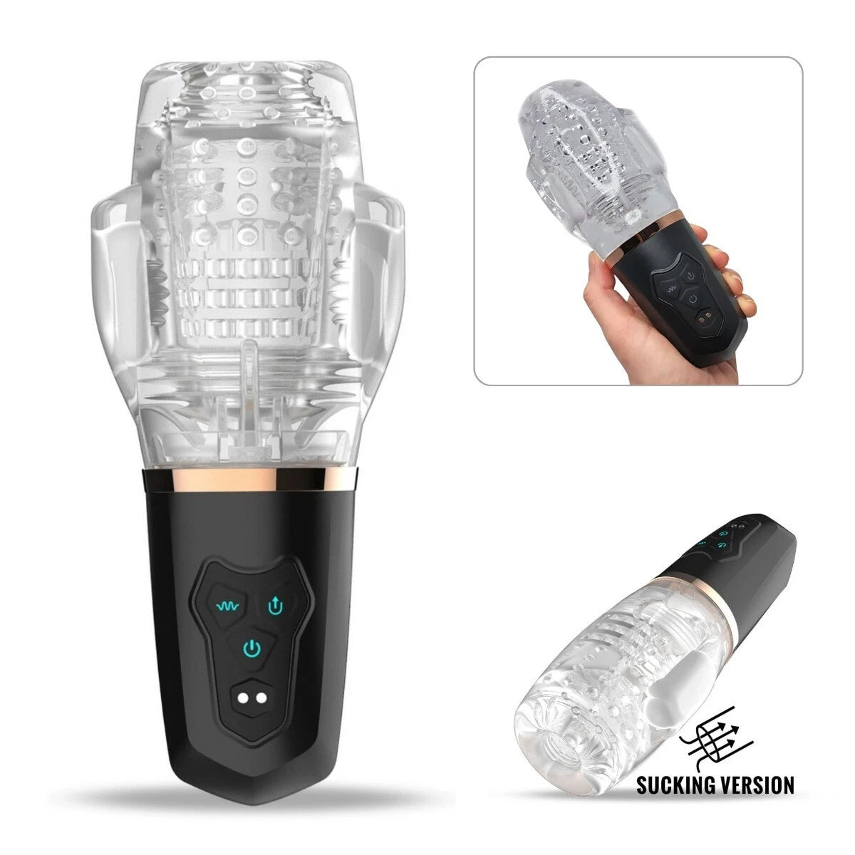 Seductiva Cyclone Crystal Glow Sucking & Vibrating Masturbator