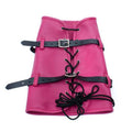 Sex Bdsm Bondage Handcuffs Toys Kit with Leather Open Mouth Mask Hood - Seductiva