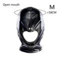 Sex Bdsm Bondage Handcuffs Toys Kit with Leather Open Mouth Mask Hood - Seductiva