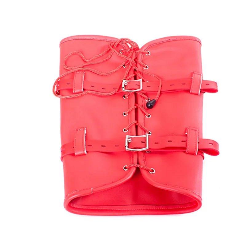 Sex Bdsm Bondage Handcuffs Toys Kit with Leather Open Mouth Mask Hood - Seductiva