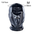 Sex Bdsm Bondage Handcuffs Toys Kit with Leather Open Mouth Mask Hood - Seductiva