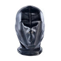 Sex Bdsm Bondage Handcuffs Toys Kit with Leather Open Mouth Mask Hood - Seductiva