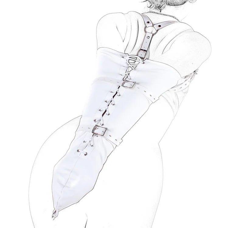 Sex Bdsm Bondage Handcuffs Toys Kit with Leather Open Mouth Mask Hood - Seductiva