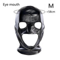 Sex Bdsm Bondage Handcuffs Toys Kit with Leather Open Mouth Mask Hood - Seductiva
