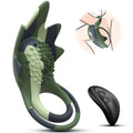 Silicone testicle vibrator shown with complete product silhouette