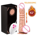 Vibrating realistic dildo shown with full product silhouette