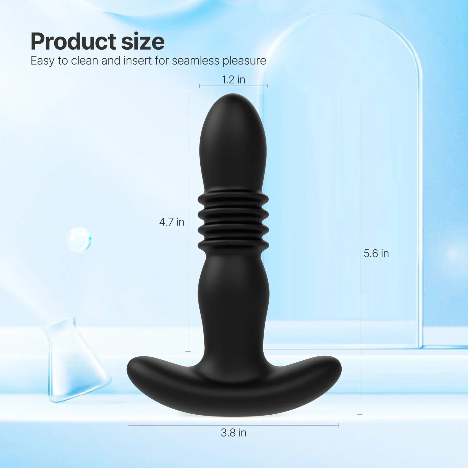 Compact silicone vibrator displayed from angled top view