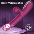 Silicone pushing vibrator shown flat with ergonomic contours
