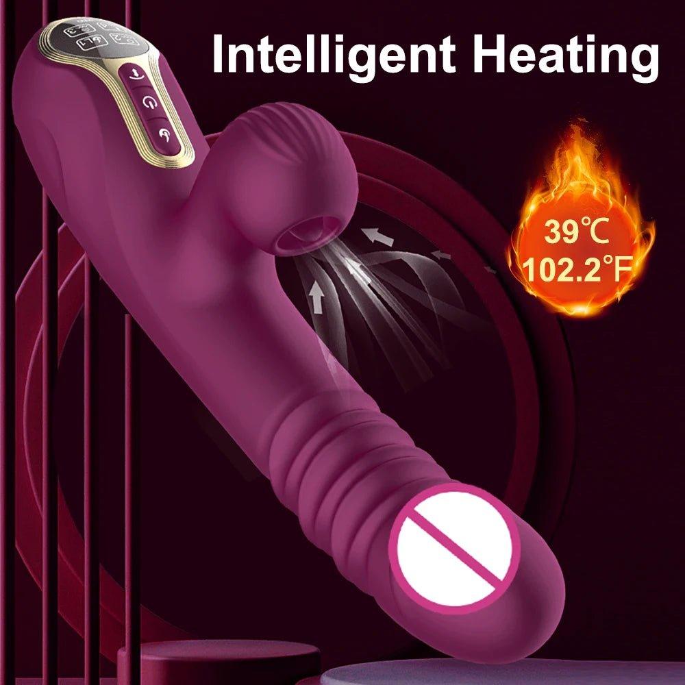 Thrusting sex toy displayed upright with visible control buttons