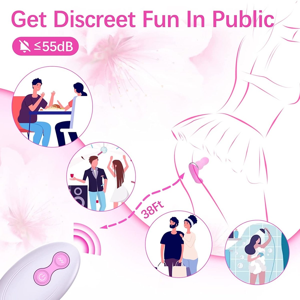 Rechargeable wearable anal plug displayed on white background